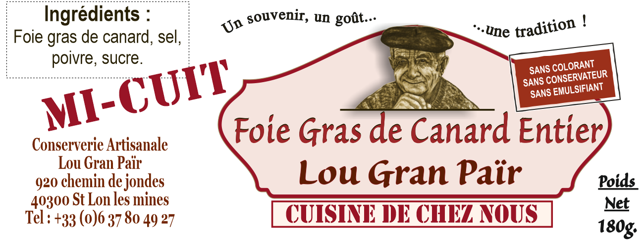Foie gras de canard mi cuit