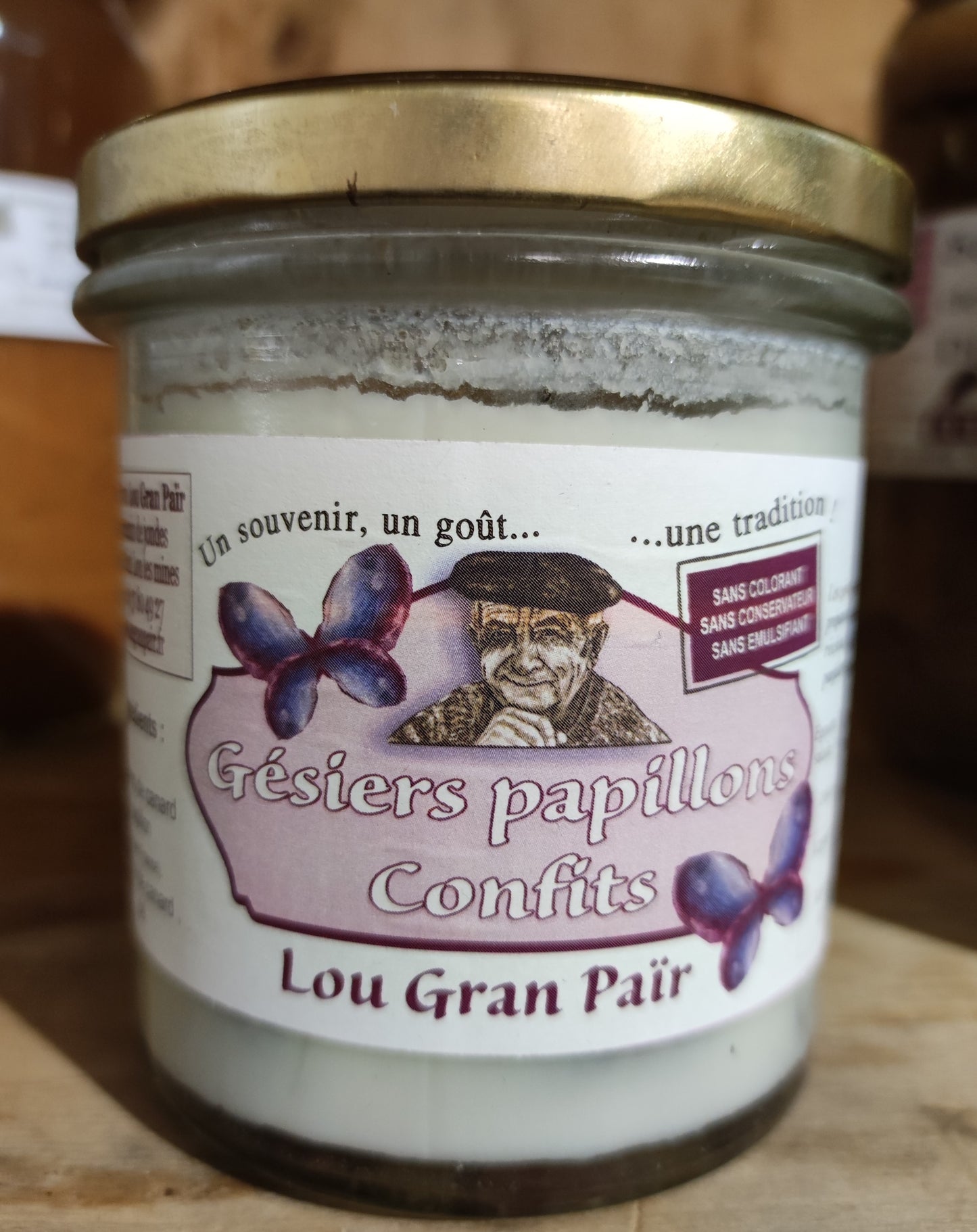 Gésiers confits Papillons verrine