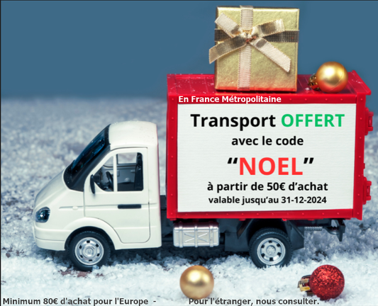 Transport OFFERT dès 50€ d'achat avec le code "NOEL"