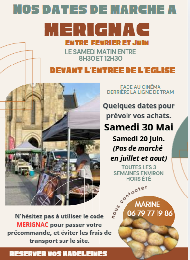 Marché du samedi matin à Mérignac le Samedi 20 JUIN