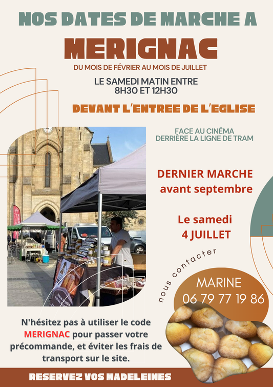 Nous reviendrons sur le marché de Mérignac en septembre.