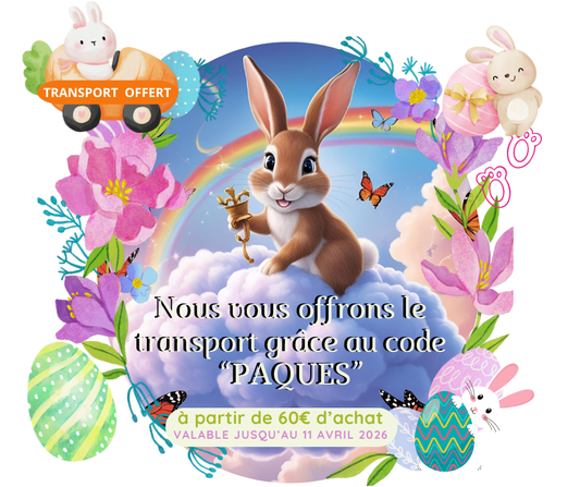 Transport Offert pour Pâques à partir de 60€ d'achat.